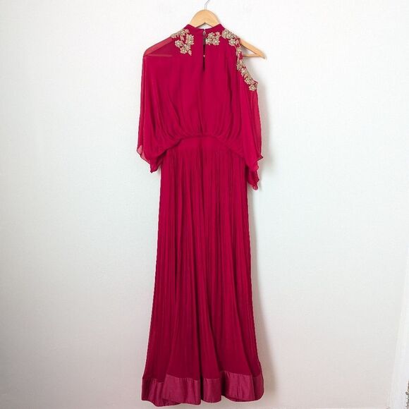 Ridhi Mehra fuchsia pink beige sequin bead floral Valentino Anarkali maxi dress - Picture 6 of 7